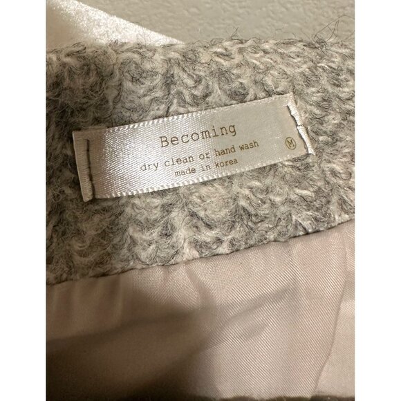 Becoming Wool Blend Made Korea Grey Textured Mini Skirt - Picture 5 of 5